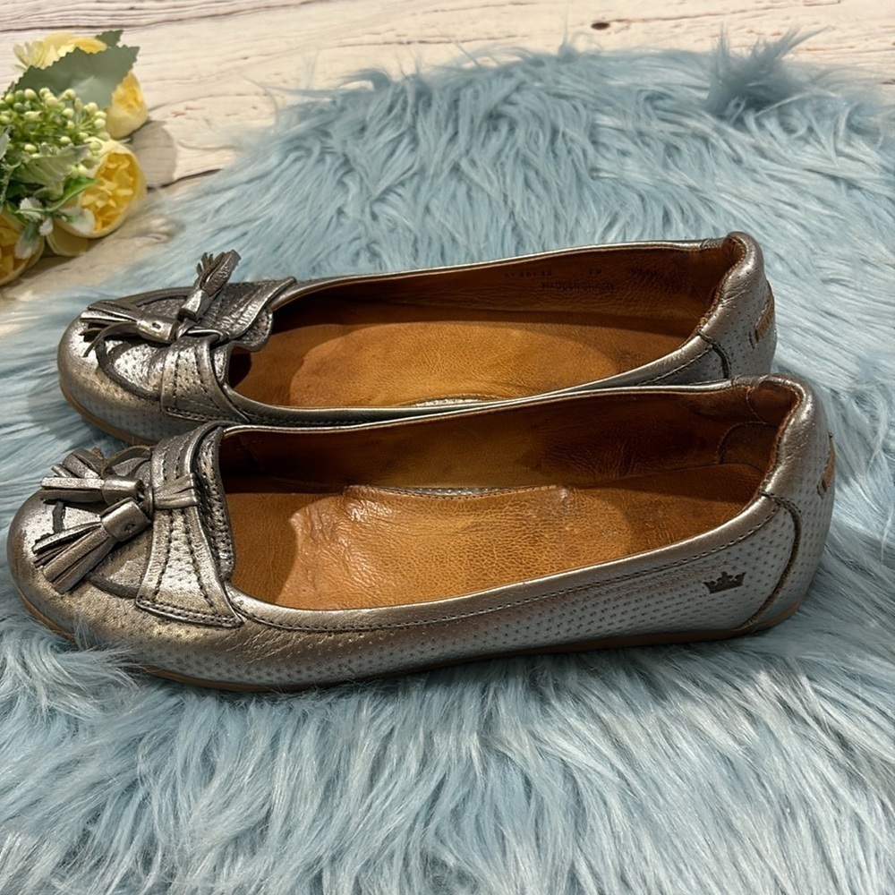 Peter Millar Metallic Tassel Leather Car Slip On Loafers - Picture 6 of 11
